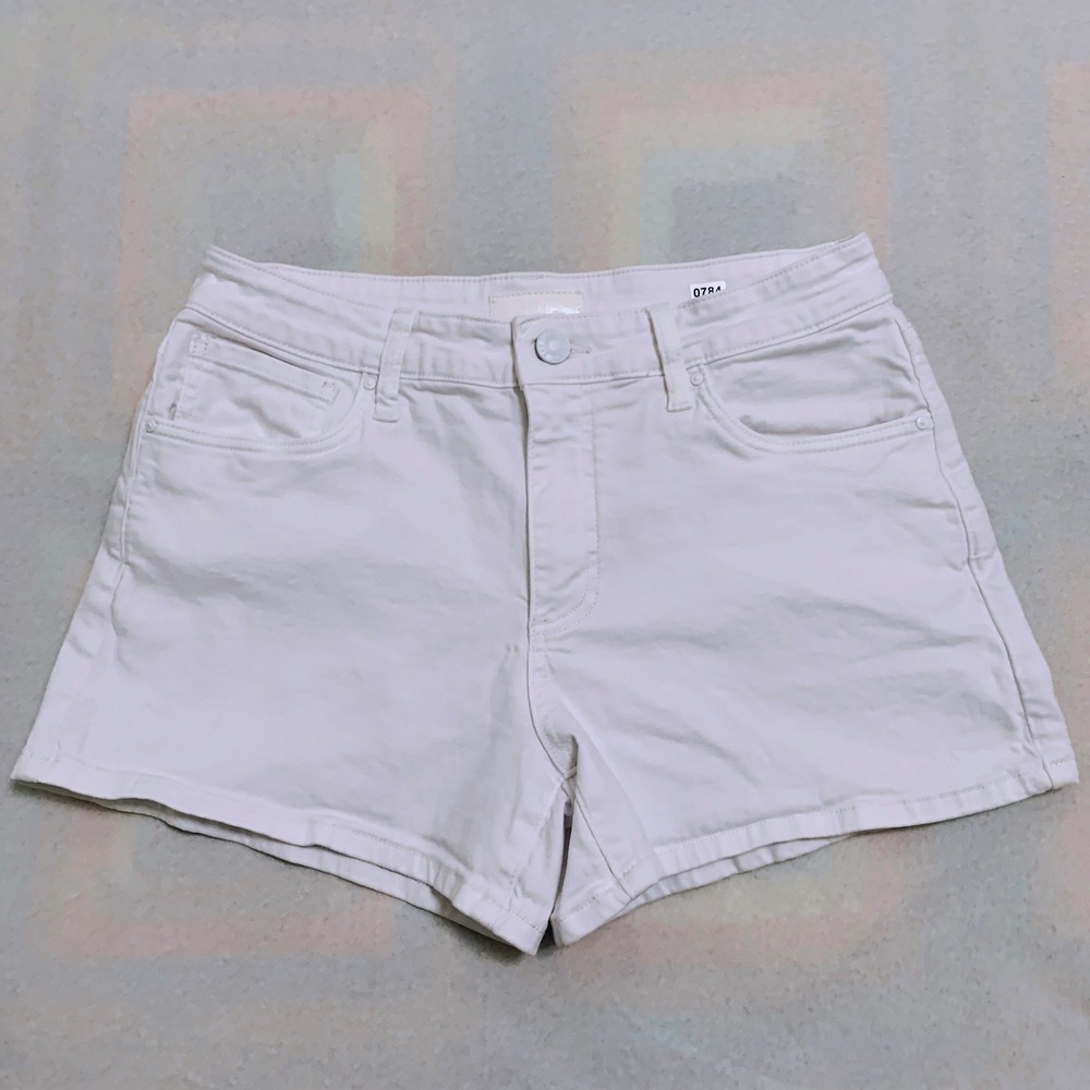 Kut from the Kloth Women's Size 6 White Jane High Rise Shorts Denim 4" Inseam